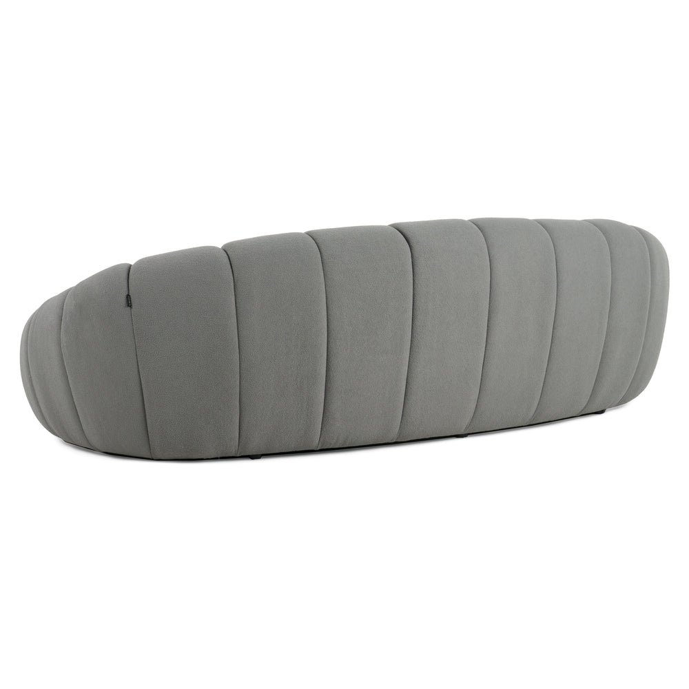 Yolonda - Modern Curved Light Grey Fabric Sofa