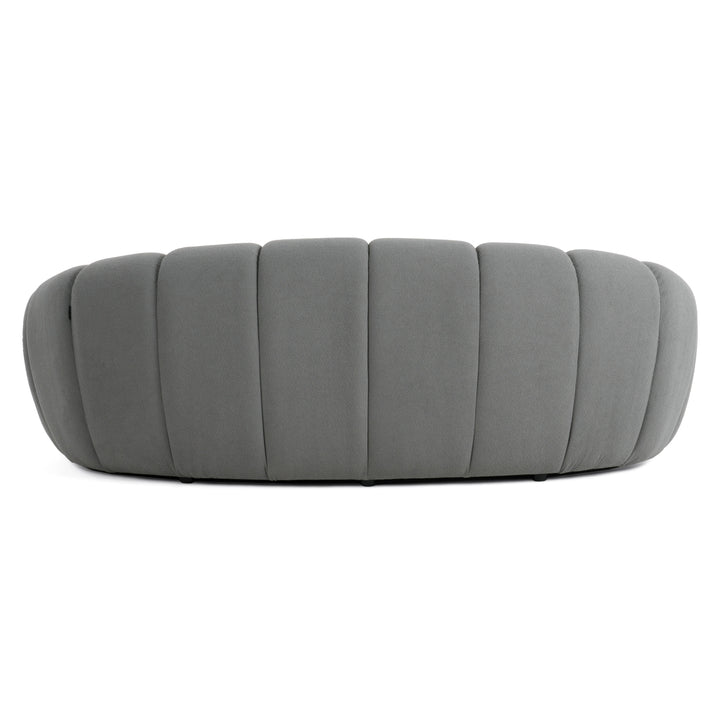 Yolonda - Modern Curved Light Grey Fabric Loveseat