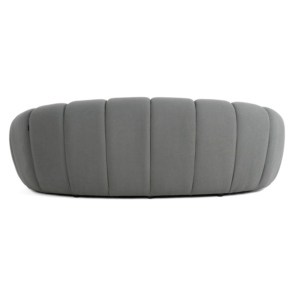 Yolonda - Modern Curved Light Grey Fabric Loveseat - View 4