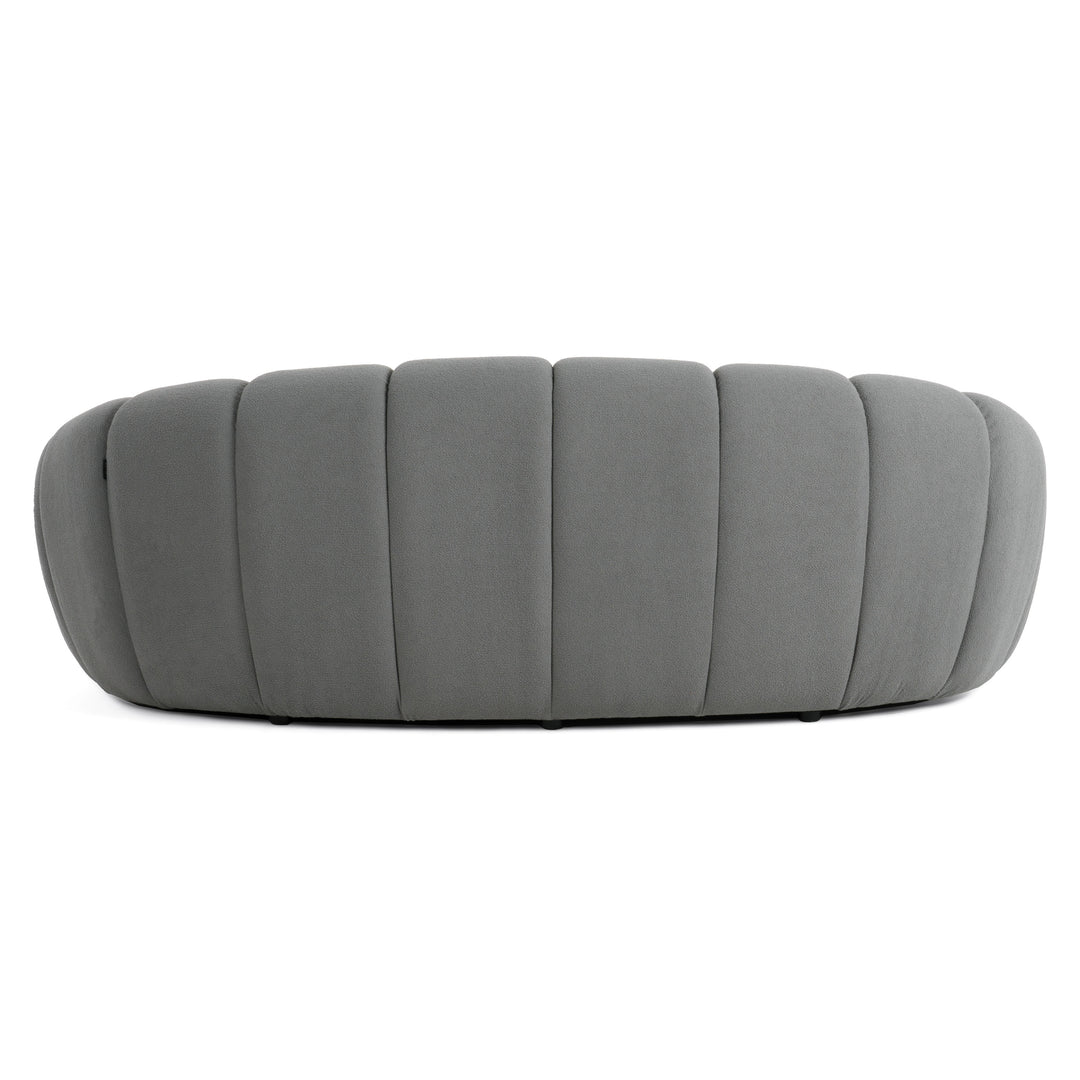 Yolonda - Modern Curved Light Grey Fabric Loveseat