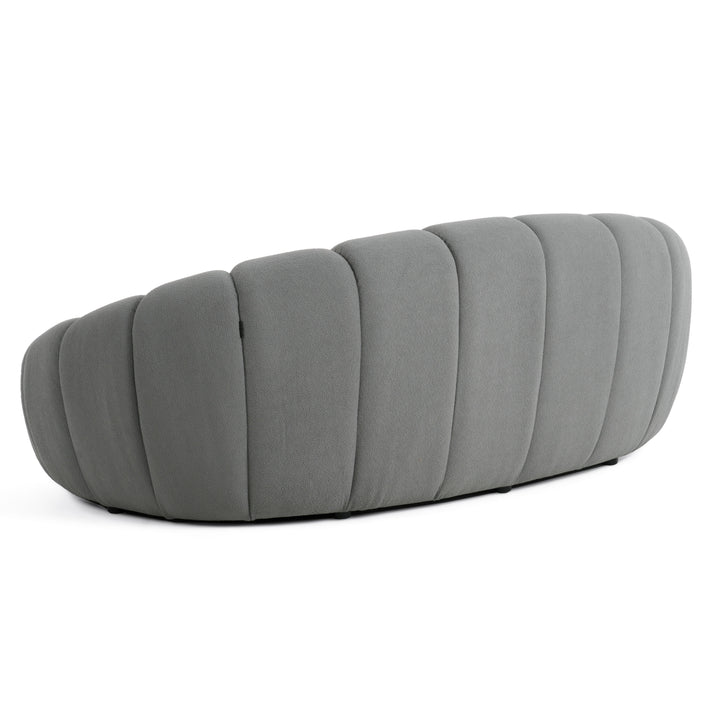 Yolonda - Modern Curved Light Grey Fabric Loveseat