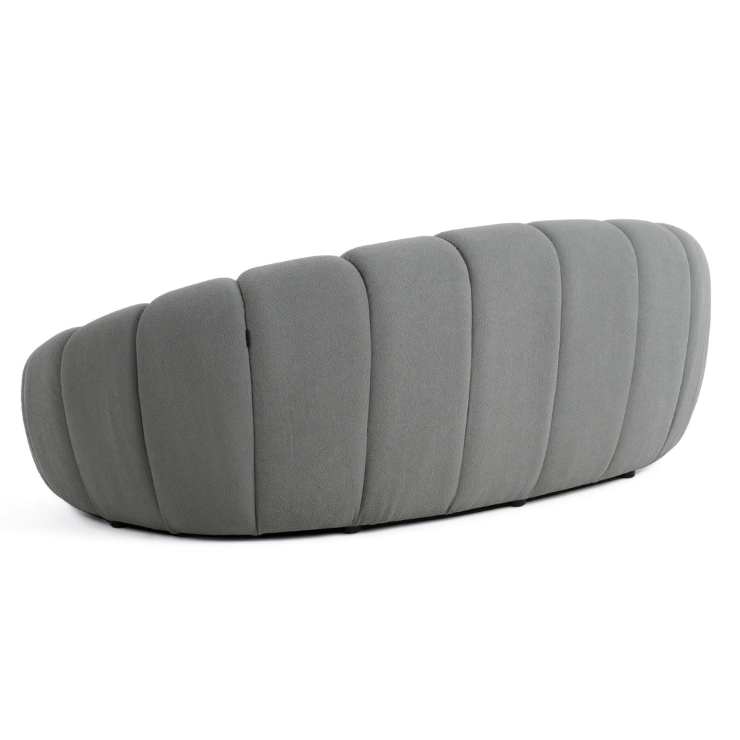 Yolonda - Modern Curved Light Grey Fabric Loveseat