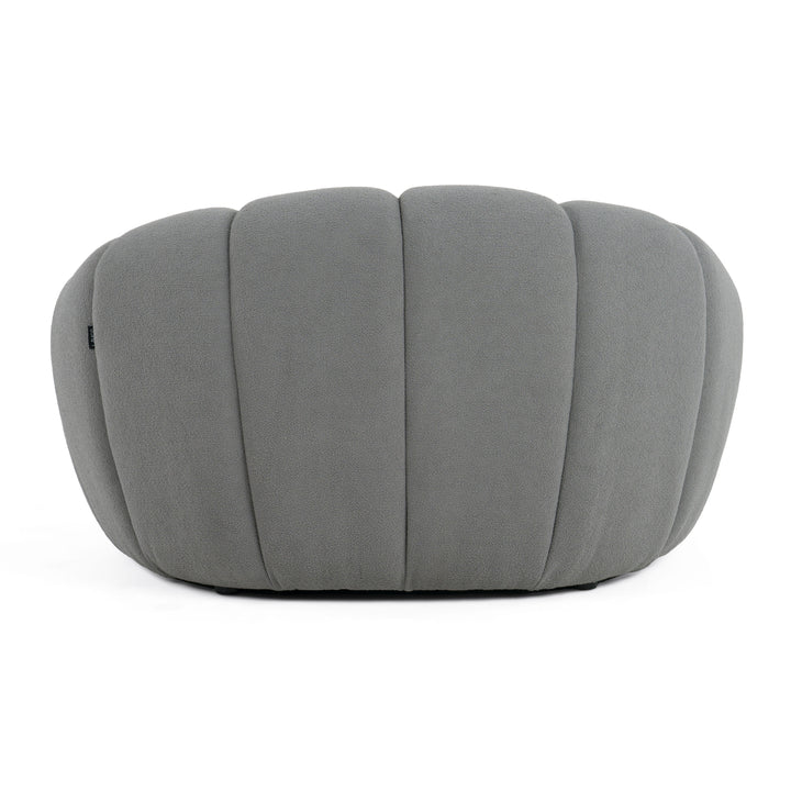 Yolonda - Modern Curved Light Grey Fabric Chair
