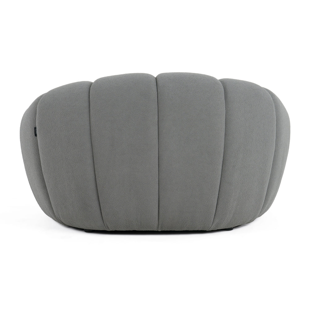 Yolonda - Modern Curved Light Grey Fabric Chair - View 4