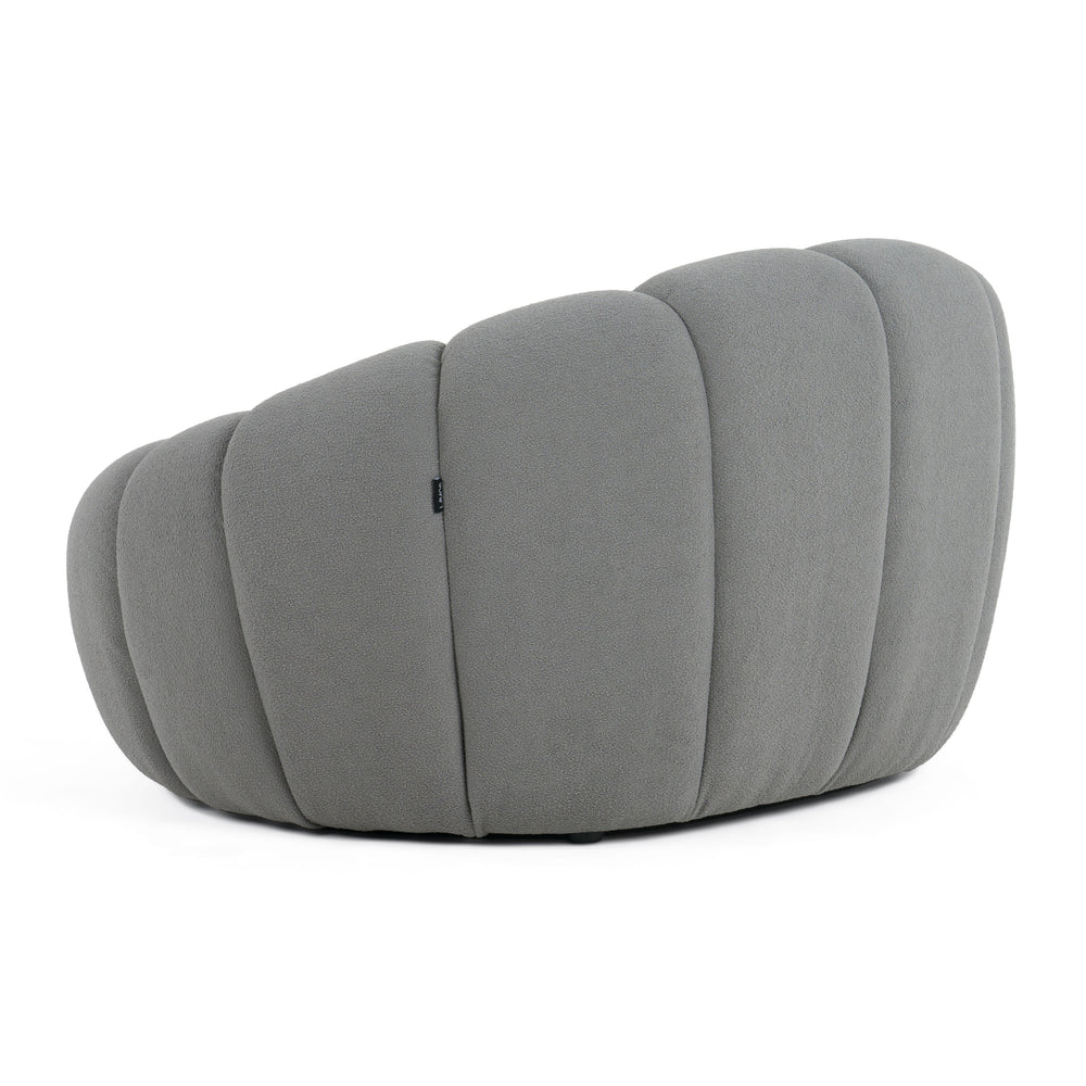 Yolonda - Modern Curved Light Grey Fabric Chair - View 5