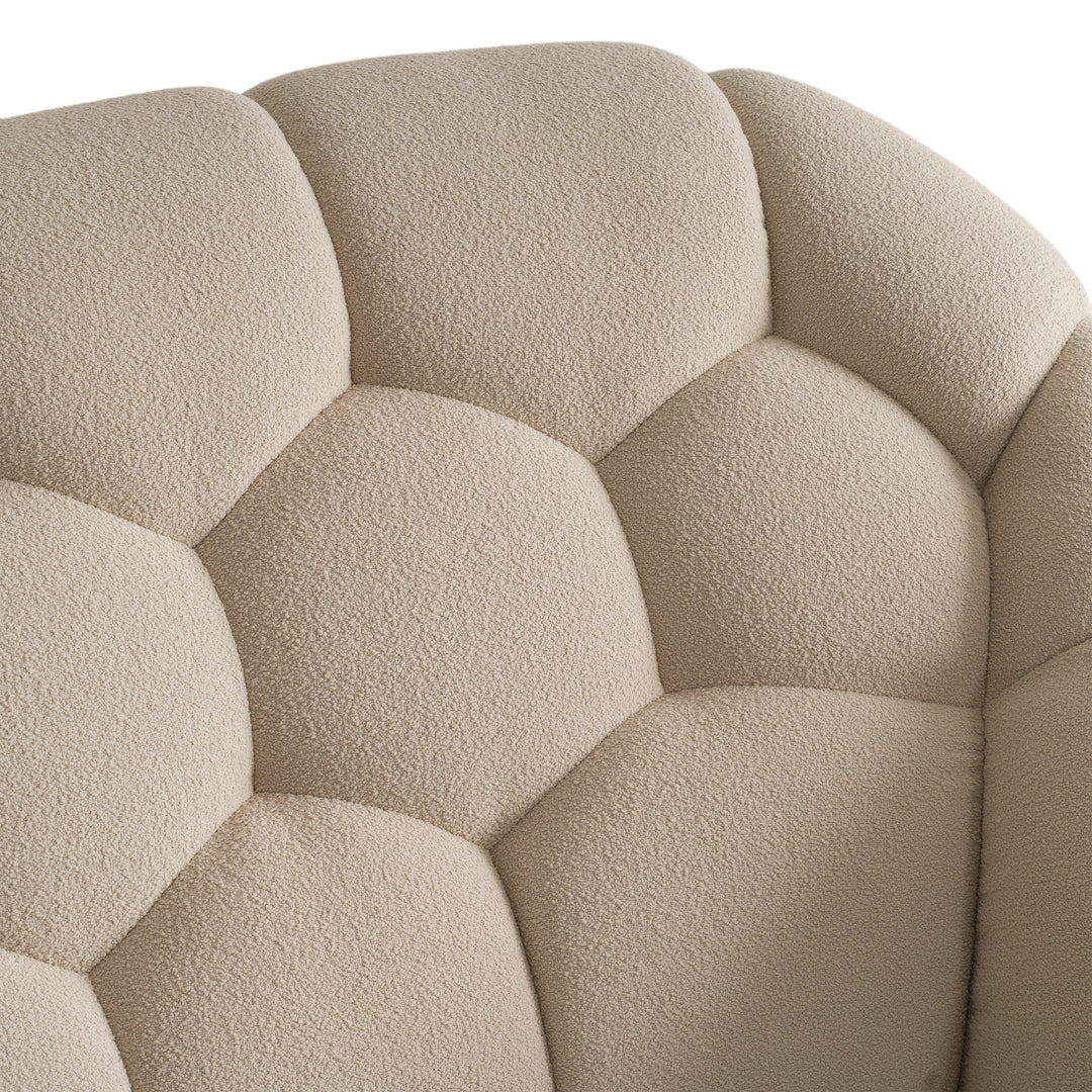 Yolonda  Modern Beige Fabric Bed