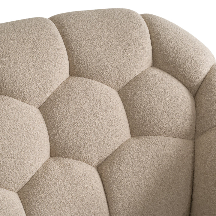 Yolonda  Modern Beige Fabric Bed