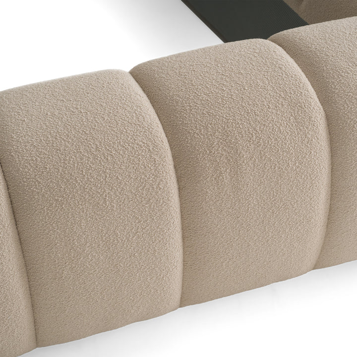 Yolonda  Modern Beige Fabric Bed