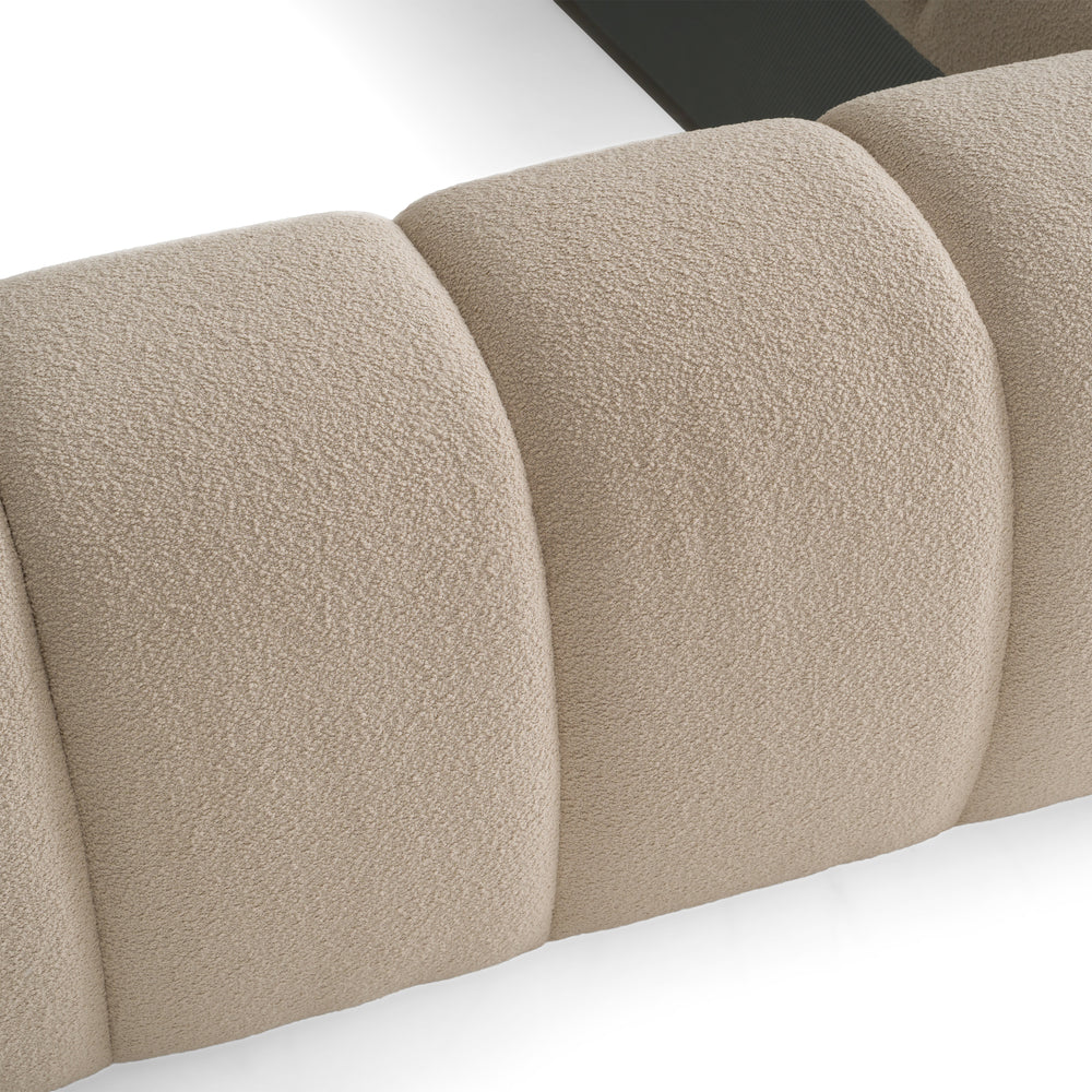 Yolonda - Modern Beige Fabric Bed - View 5