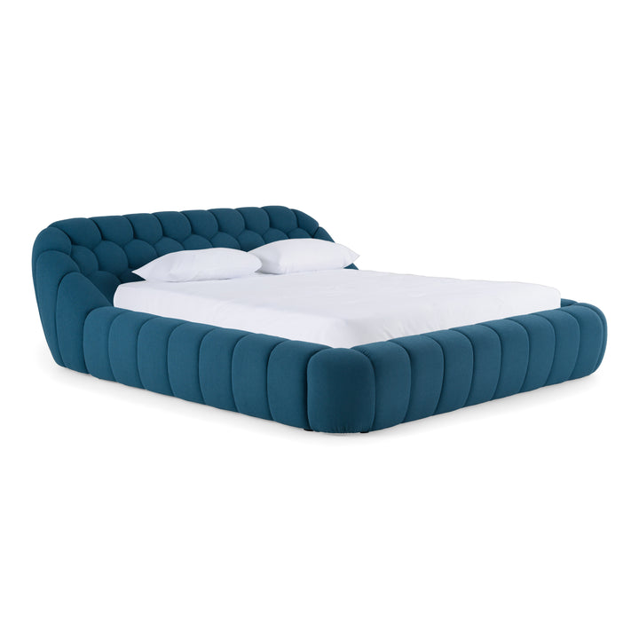 Yolonda - Modern Dark Teal Fabric Bed