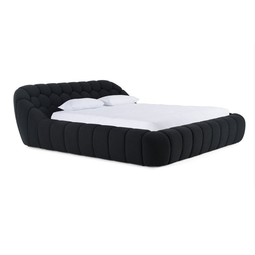 Yolonda - Modern Black Fabric Bed - View 2