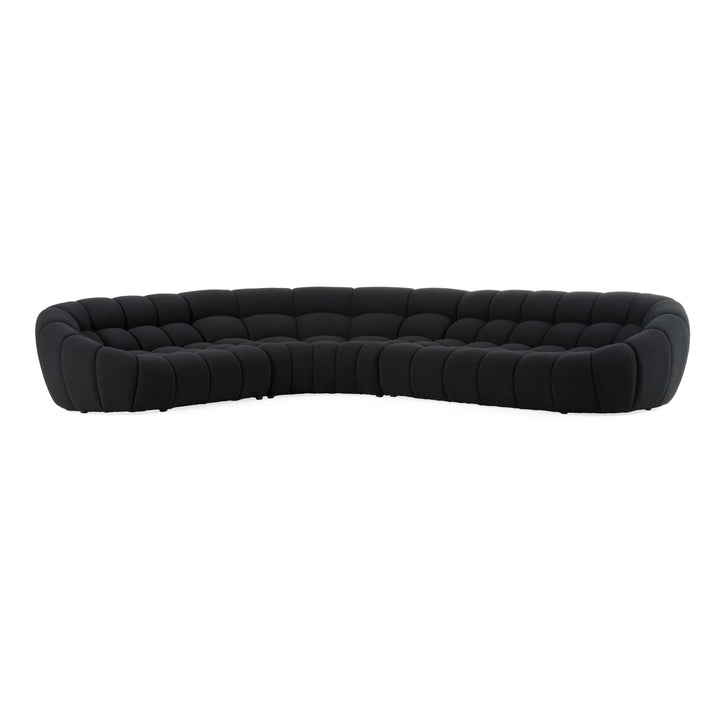 Yolonda - Black Fabric Sectional Sofa