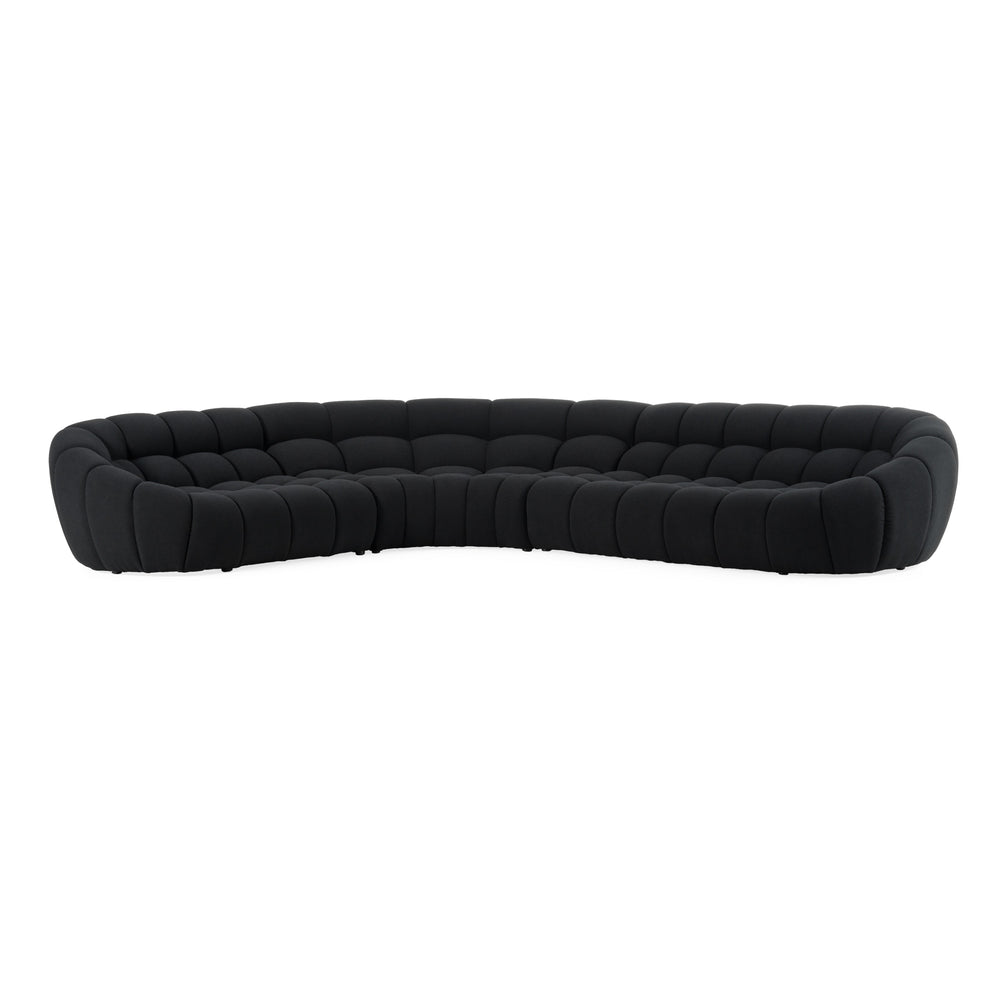 Yolonda - Black Fabric Sectional Sofa
