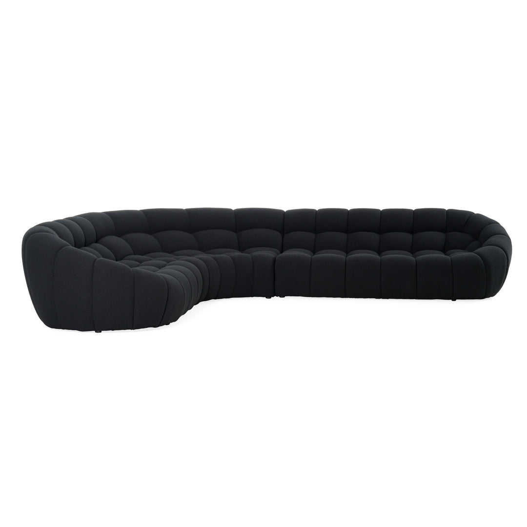 Yolonda - Black Fabric Sectional Sofa