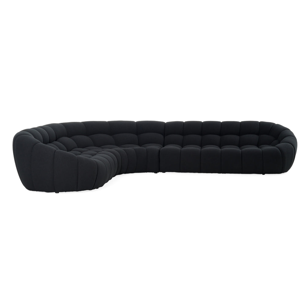 Yolonda - Black Fabric Sectional Sofa - View 3