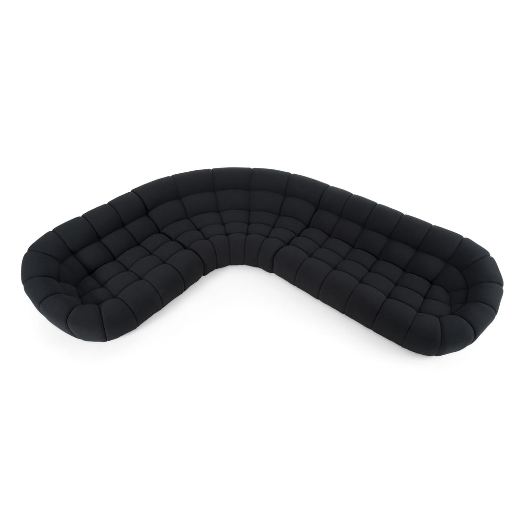 Yolonda - Black Fabric Sectional Sofa