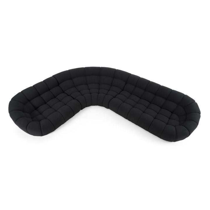 Yolonda - Black Fabric Sectional Sofa