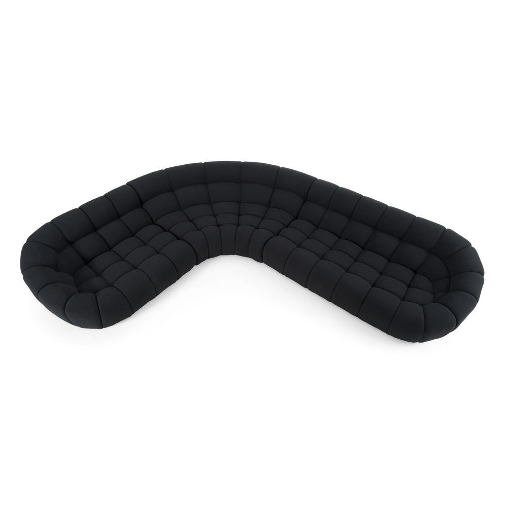 Yolonda - Black Fabric Sectional Sofa - View 4