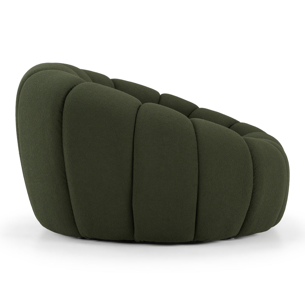 Yolonda - Modern Curved Green Fabric Chair - View 10