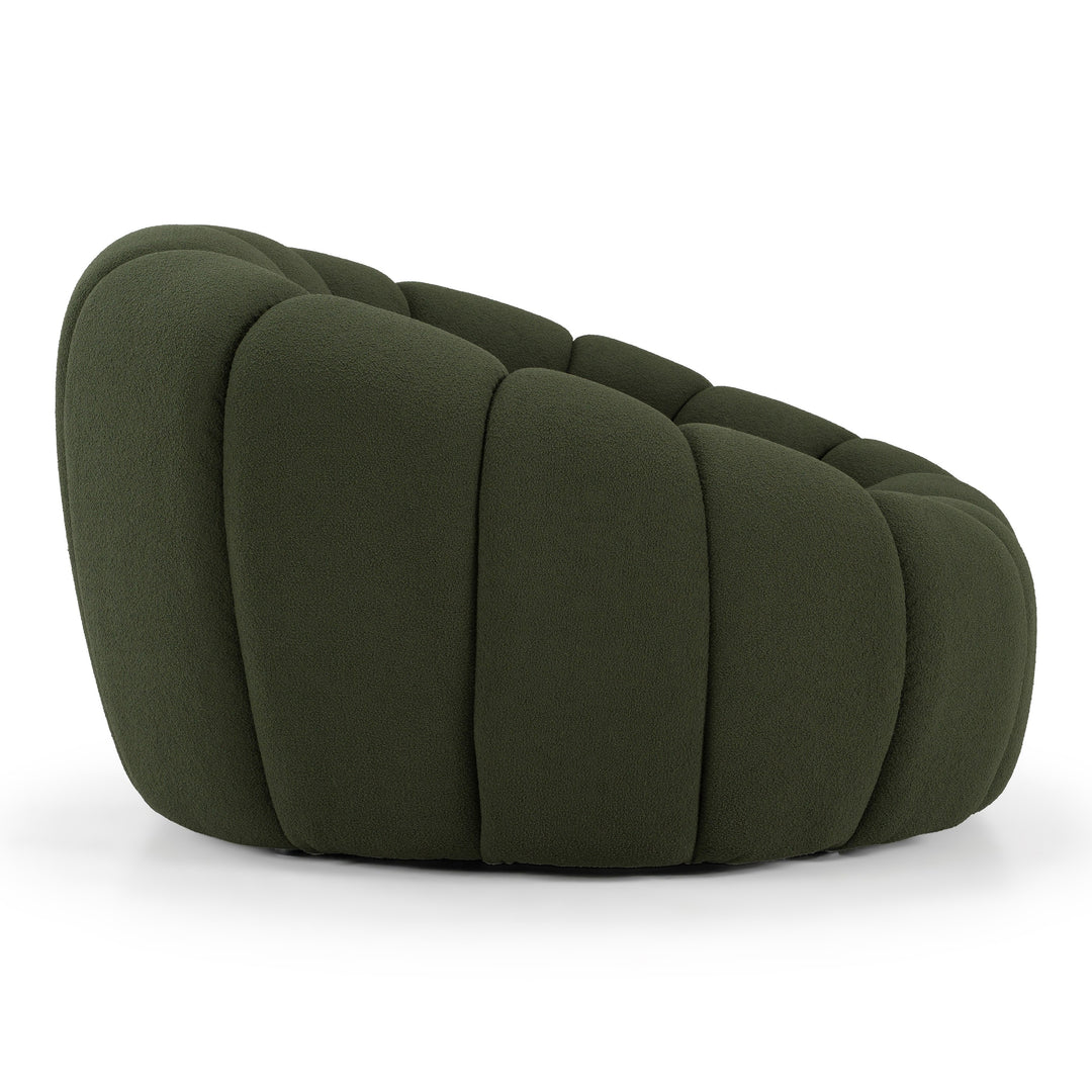 Yolonda - Modern Curved Green Fabric Chair