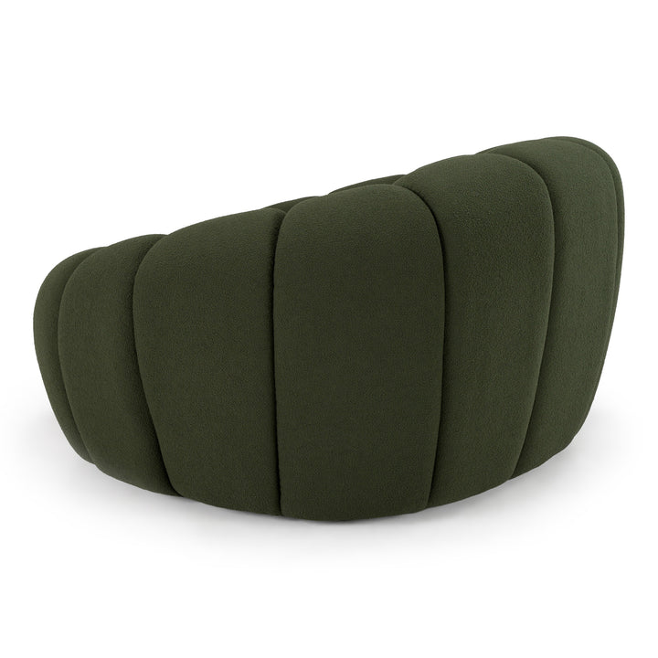 Yolonda - Modern Curved Green Fabric Chair