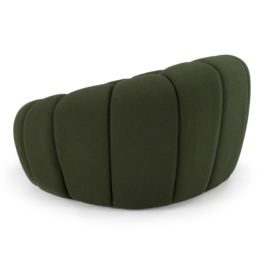 Yolonda - Modern Curved Green Fabric Chair