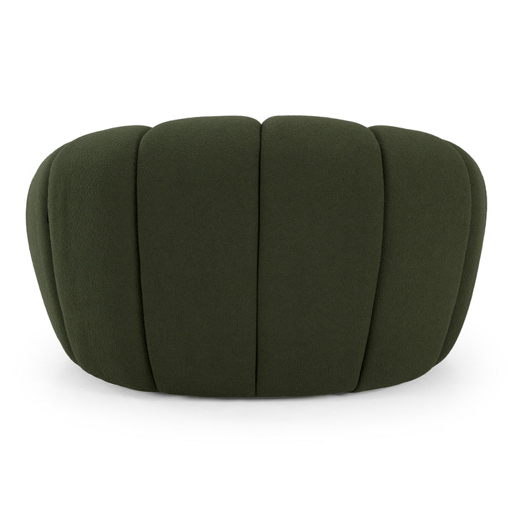 Yolonda - Modern Curved Green Fabric Chair