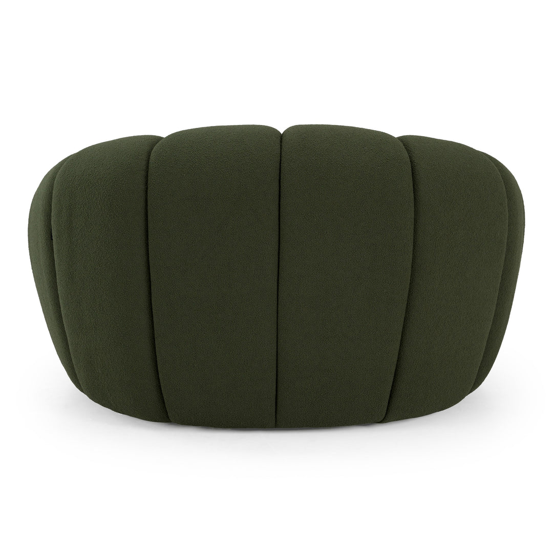 Yolonda - Modern Curved Green Fabric Chair