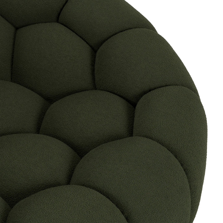 Yolonda - Modern Curved Green Fabric Chair