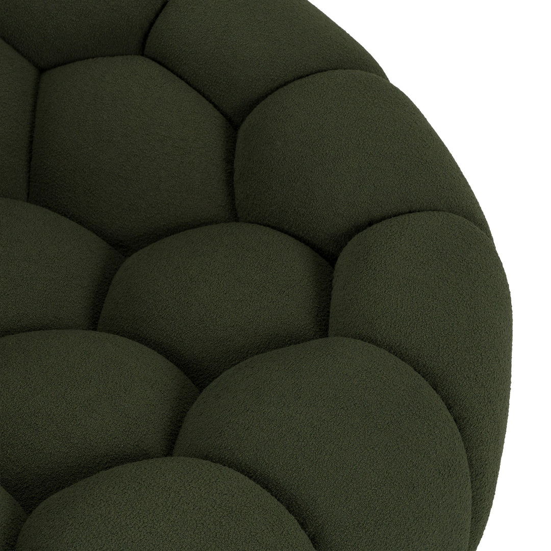 Yolonda - Modern Curved Green Fabric Chair