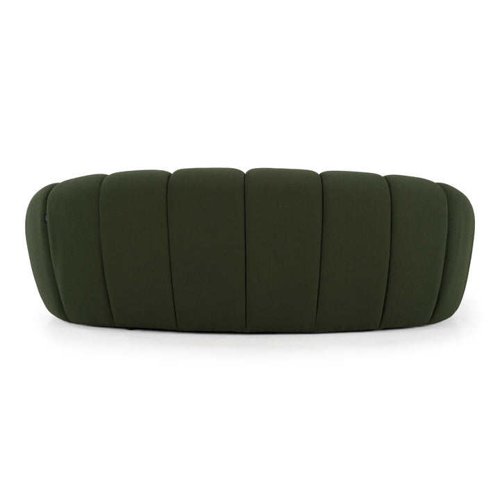 Yolonda - Modern Curved Green Fabric Loveseat
