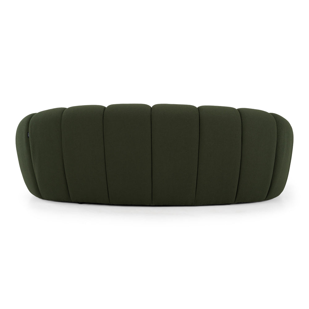 Yolonda - Modern Curved Green Fabric Loveseat - View 12