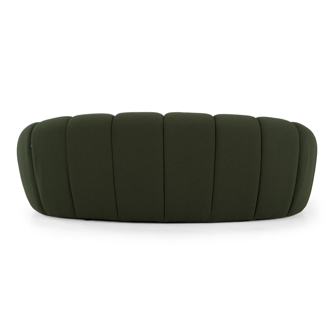 Yolonda - Modern Curved Green Fabric Loveseat