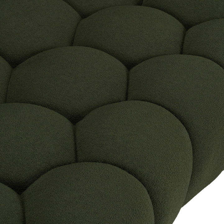 Yolonda - Modern Curved Green Fabric Loveseat