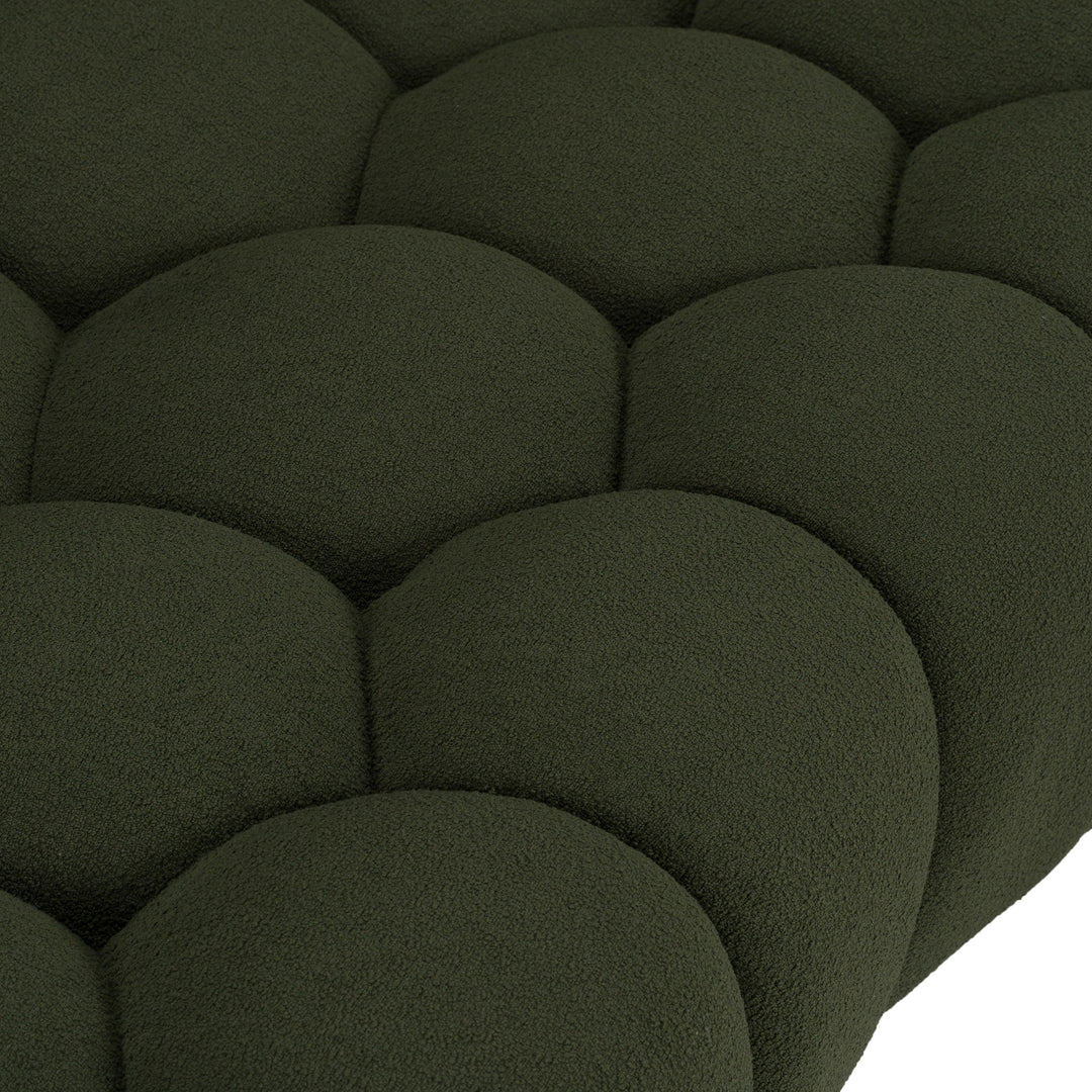 Yolonda - Modern Curved Green Fabric Loveseat