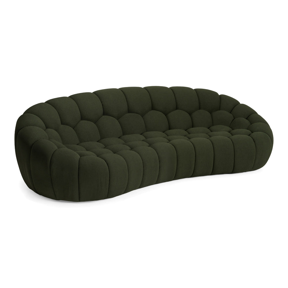 Yolonda - Modern Curved Green Fabric Sofa - View 12