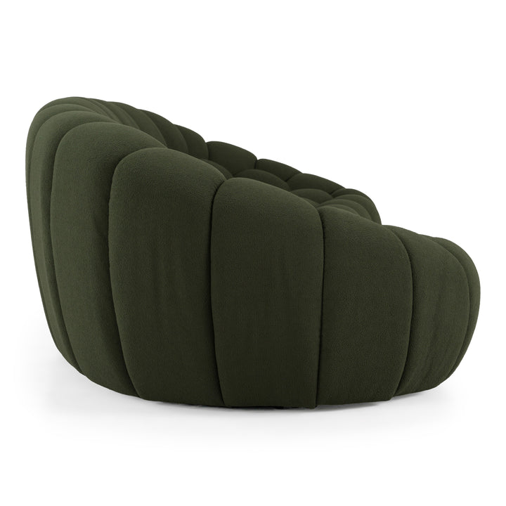 Yolonda - Modern Curved Green Fabric Sofa