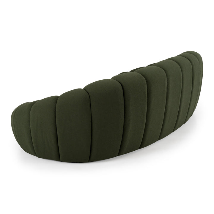 Yolonda - Modern Curved Green Fabric Sofa