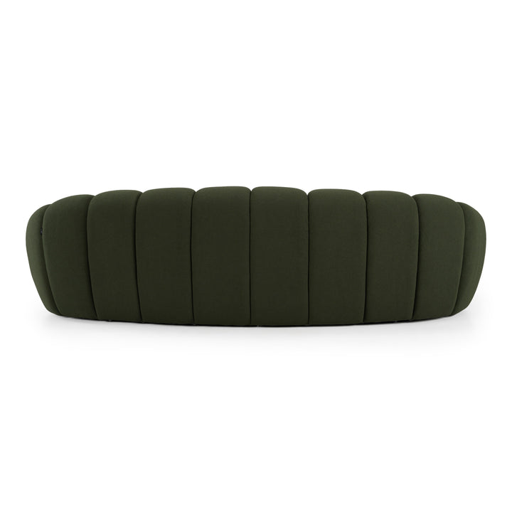 Yolonda - Modern Curved Green Fabric Sofa