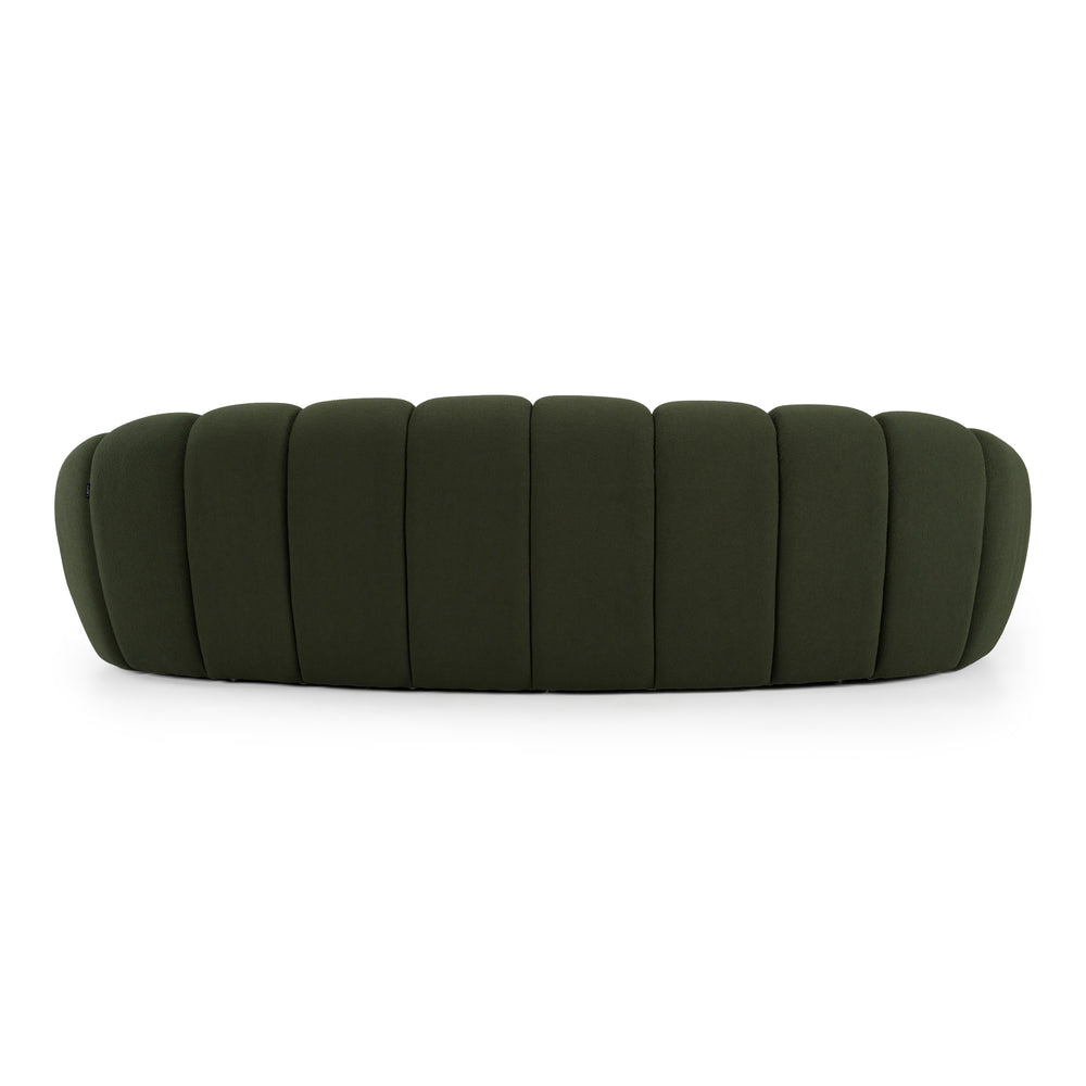 Yolonda - Modern Curved Green Fabric Sofa - View 15