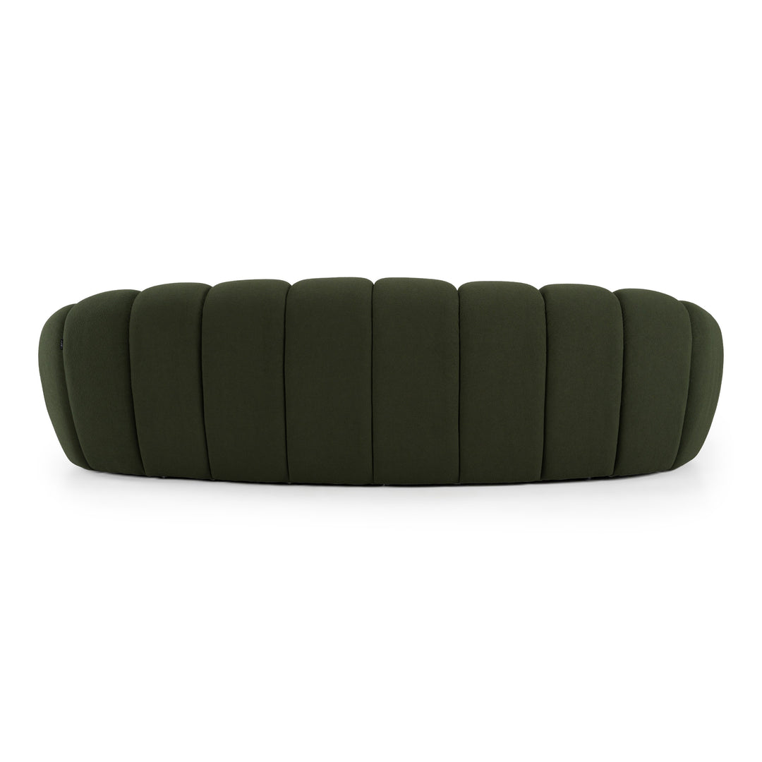 Yolonda - Modern Curved Green Fabric Sofa