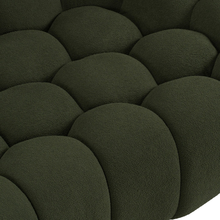Yolonda - Modern Curved Green Fabric Sofa