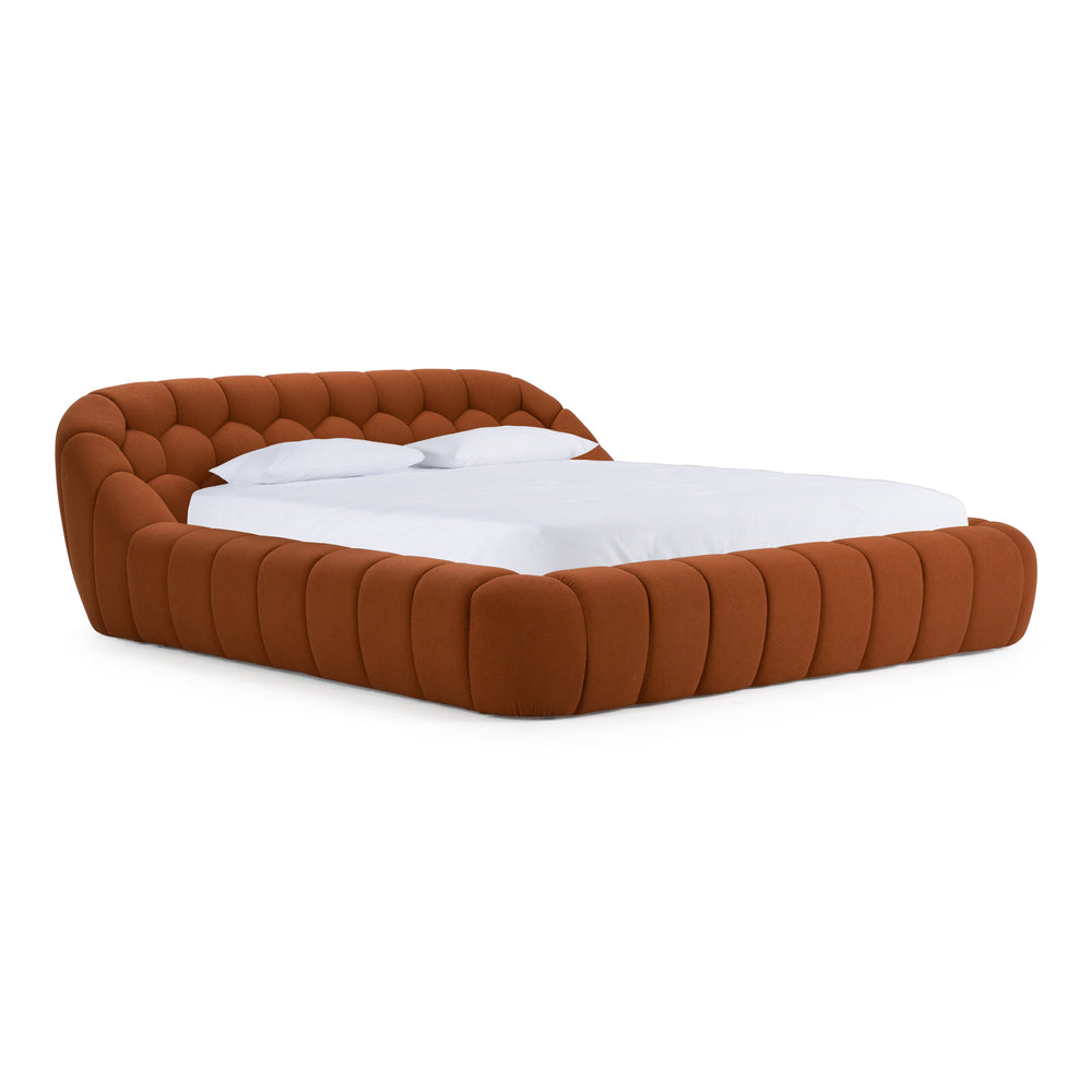 Yolonda - Modern Orange Fabric Bed - View 4