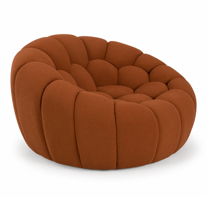 Yolonda - Modern Curved Orange Fabric Chair