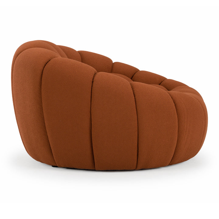 Yolonda - Modern Curved Orange Fabric Chair