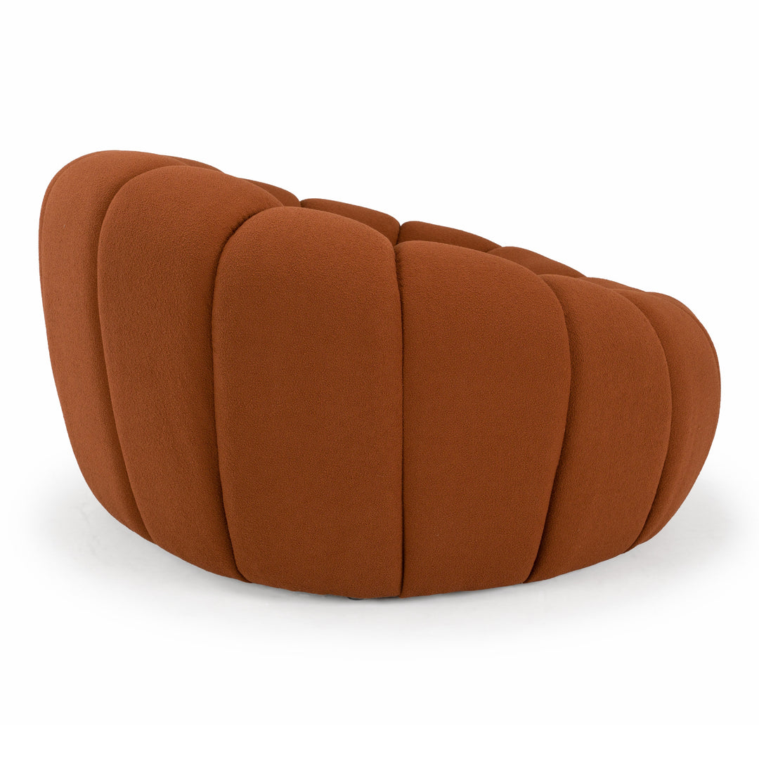 Yolonda - Modern Curved Orange Fabric Chair