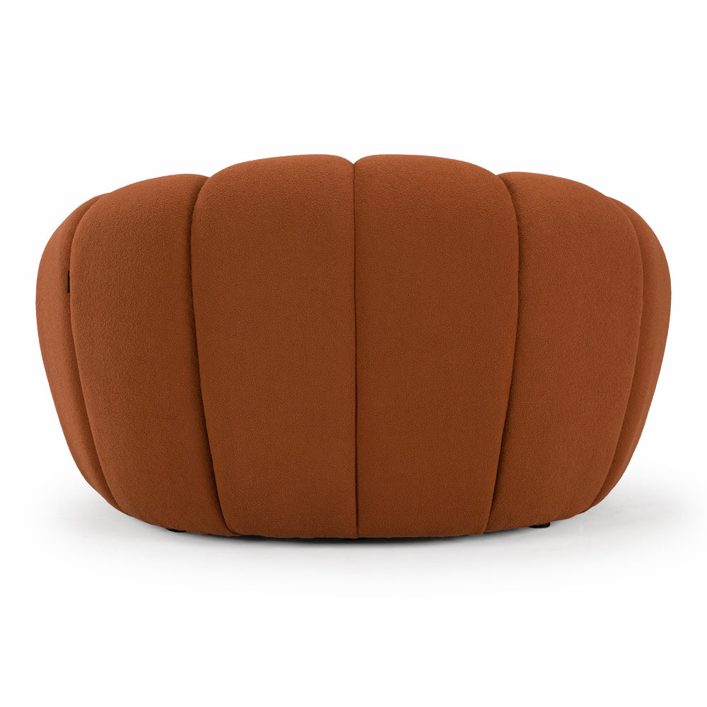 Yolonda - Modern Curved Orange Fabric Chair - View 7