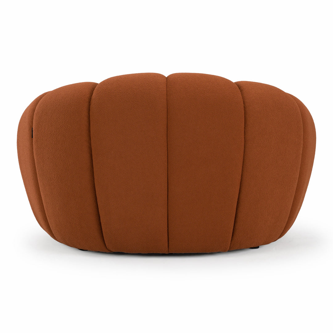 Yolonda - Modern Curved Orange Fabric Chair