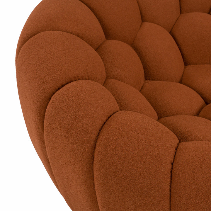 Yolonda - Modern Curved Orange Fabric Chair