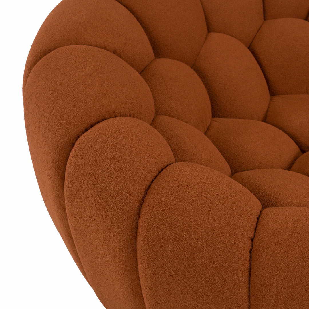 Yolonda - Modern Curved Orange Fabric Chair
